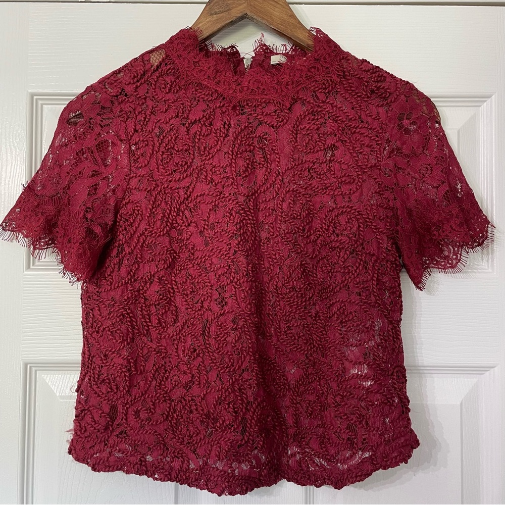 Zara Women’s Burgundy Lace Shirt